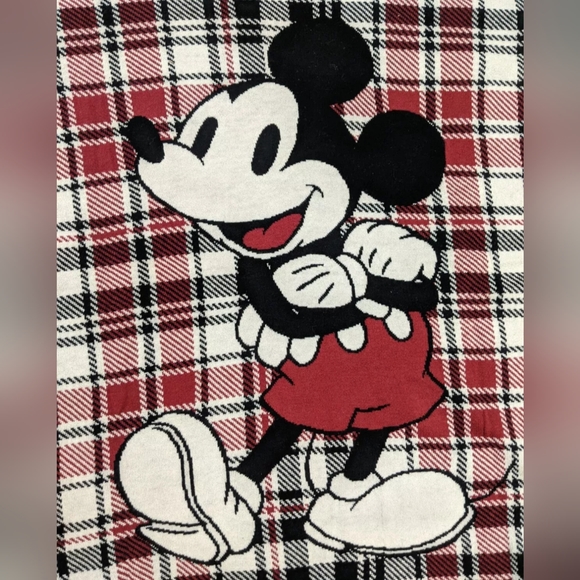 NWT! Disney World Holiday Plaid Mickey Spirit Jersey Sweater Red Black Size L - Picture 3 of 14